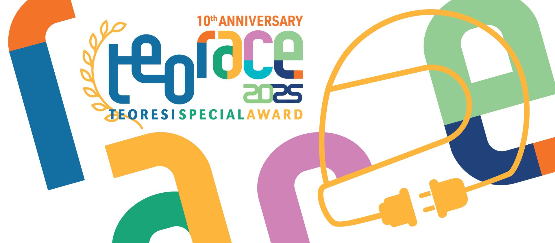 Teoresi Special Award Formula SAE 2025 graphic with stylized energy and innovation elements for the 10th anniversary.